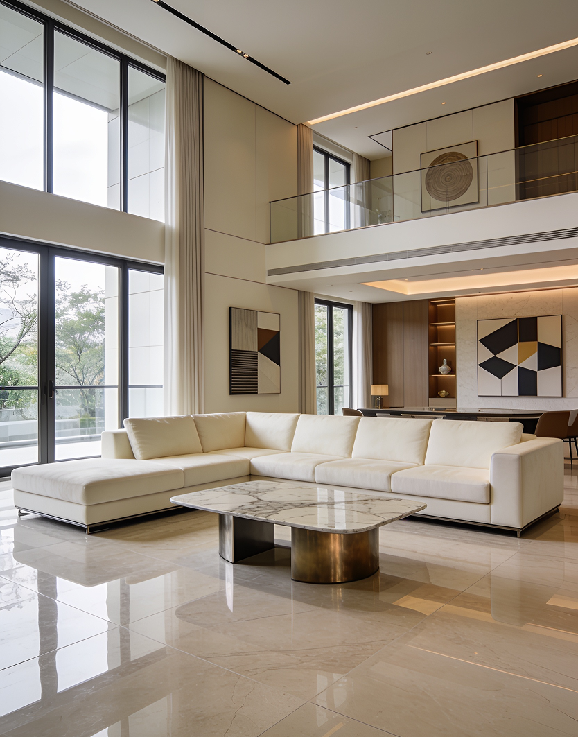 Living Room Design Ideas with Tiles and Surfaces